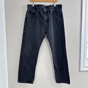 Levi's 505 Mens Regular Fit Straight Leg Jeans Size 38x32 Black Wash Classic
